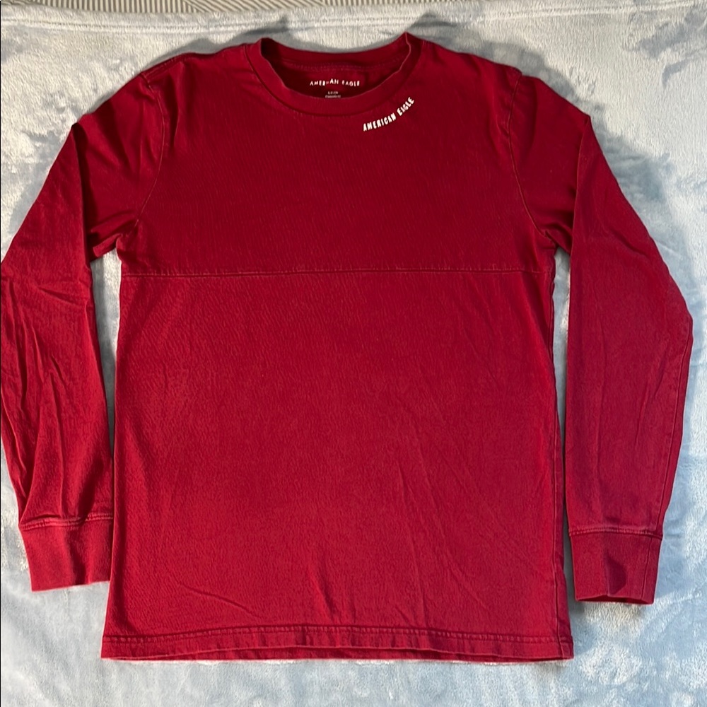 American Eagle Red Long Sleeve Shirt